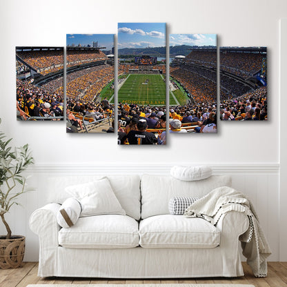 Heinz field Pittsburgh Steelers, Stadium Canvas, Sport Art, Gift for him, 5 Panel, Large Canvas, Canvas Print Wall Art