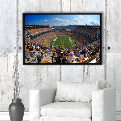 Heinz field Pittsburgh Steelers, Stadium Canvas, Sport Art, Framed Canvas Print Wall Art, Floating Frame