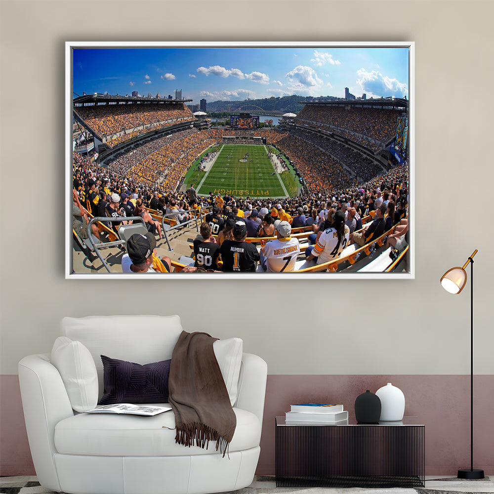 Heinz field Pittsburgh Steelers, Stadium Canvas, Sport Art, Framed Canvas Print Wall Art, Floating Frame