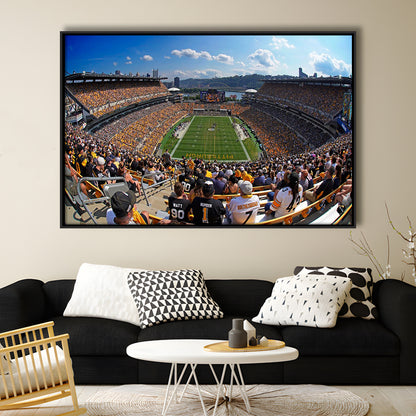 Heinz field Pittsburgh Steelers, Stadium Canvas, Sport Art, Framed Canvas Print Wall Art, Floating Frame