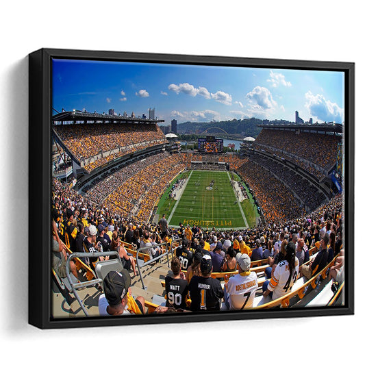 Heinz field Pittsburgh Steelers, Stadium Canvas, Sport Art, Framed Canvas Print Wall Art, Floating Frame