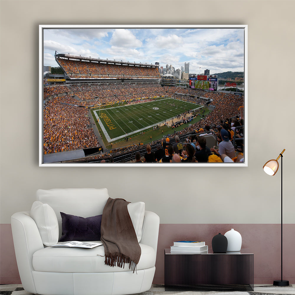 Heinz field Steeler, Stadium Canvas, Sport Art, Framed Canvas Print Wall Art, Floating Frame
