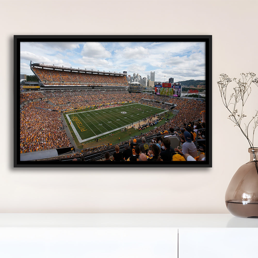Heinz field Steeler, Stadium Canvas, Sport Art, Framed Canvas Print Wall Art, Floating Frame