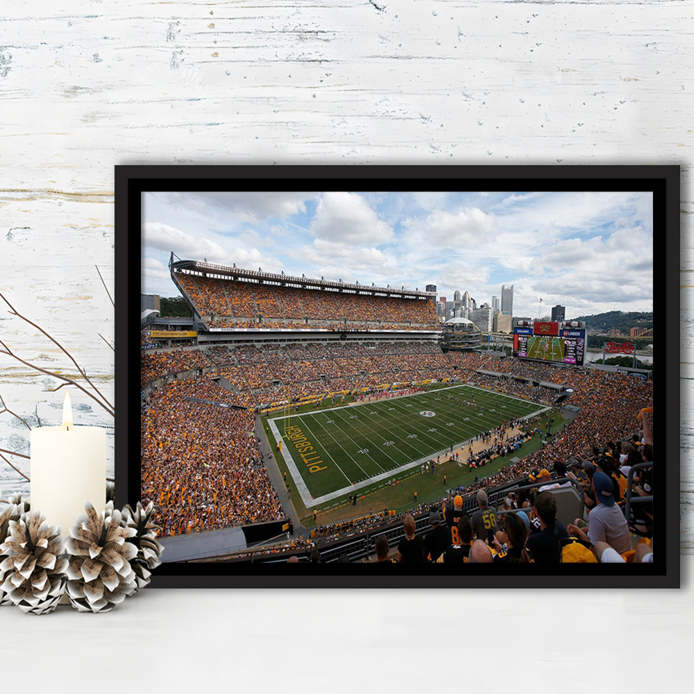 Heinz field Steeler, Stadium Canvas, Sport Art, Framed Canvas Print Wall Art, Floating Frame