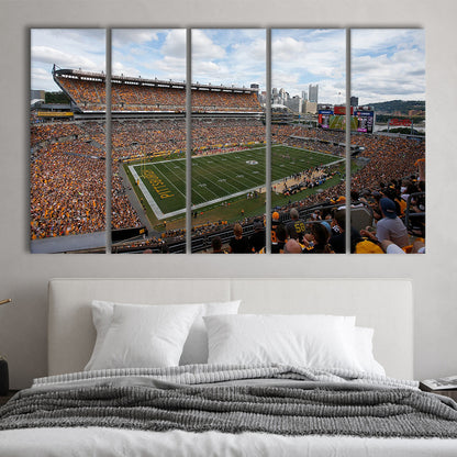 Heinz field Steeler, Stadium Canvas, Sport Art, 5 Panel B, Extra Large Canvas, Canvas Print Wall Art