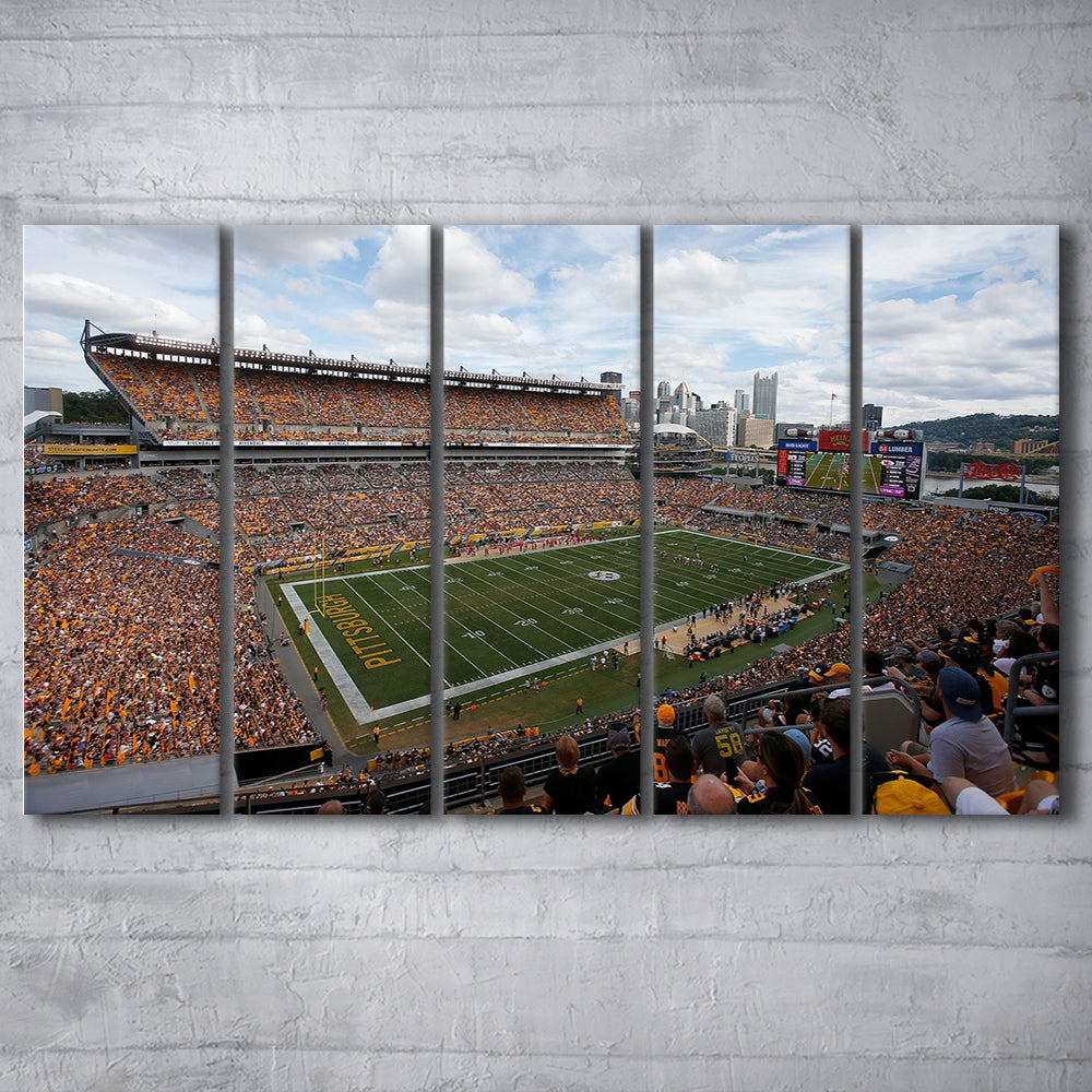 Heinz field Steeler, Stadium Canvas, Sport Art, 5 Panel B, Extra Large Canvas, Canvas Print Wall Art