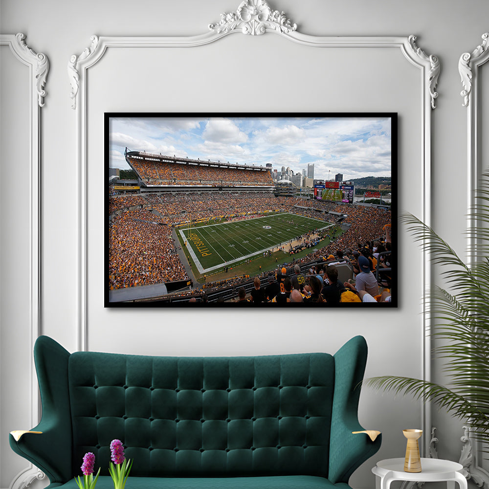 Heinz field Steeler, Stadium Canvas, Sport Art, Gift for him, Framed Art Print Wall Decor, Picture Framed