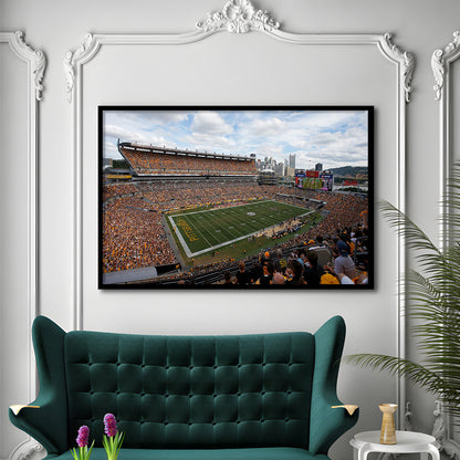 Heinz field Steeler, Stadium Canvas, Sport Art, Gift for him, Framed Art Print Wall Decor, Picture Framed