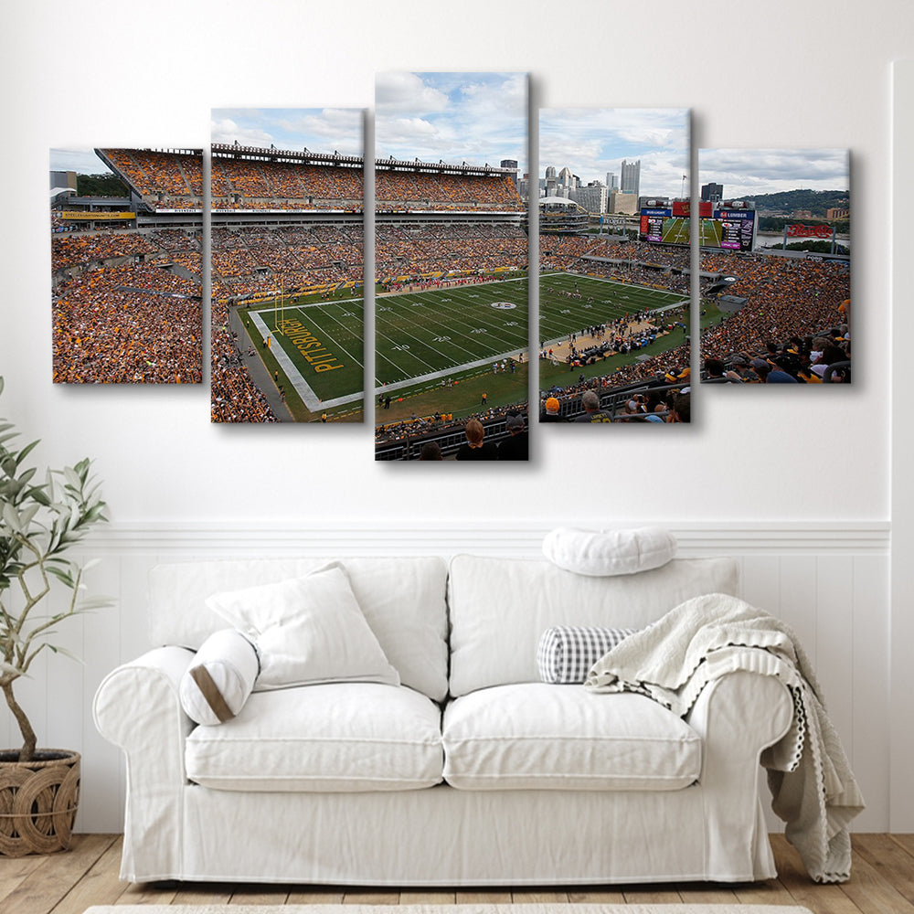 Heinz field Steeler, Stadium Canvas, Sport Art, Gift for him, 5 Panel, Large Canvas, Canvas Print Wall Art