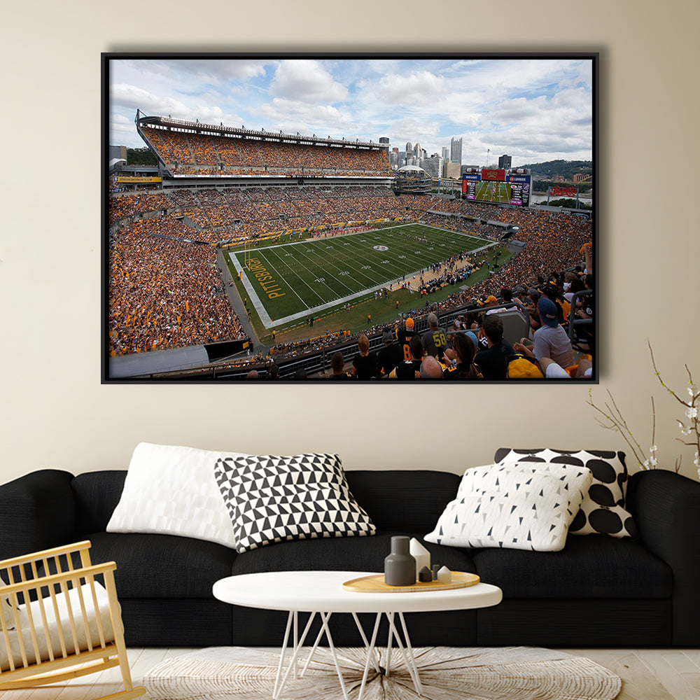 Heinz field Steeler, Stadium Canvas, Sport Art, Framed Canvas Print Wall Art, Floating Frame