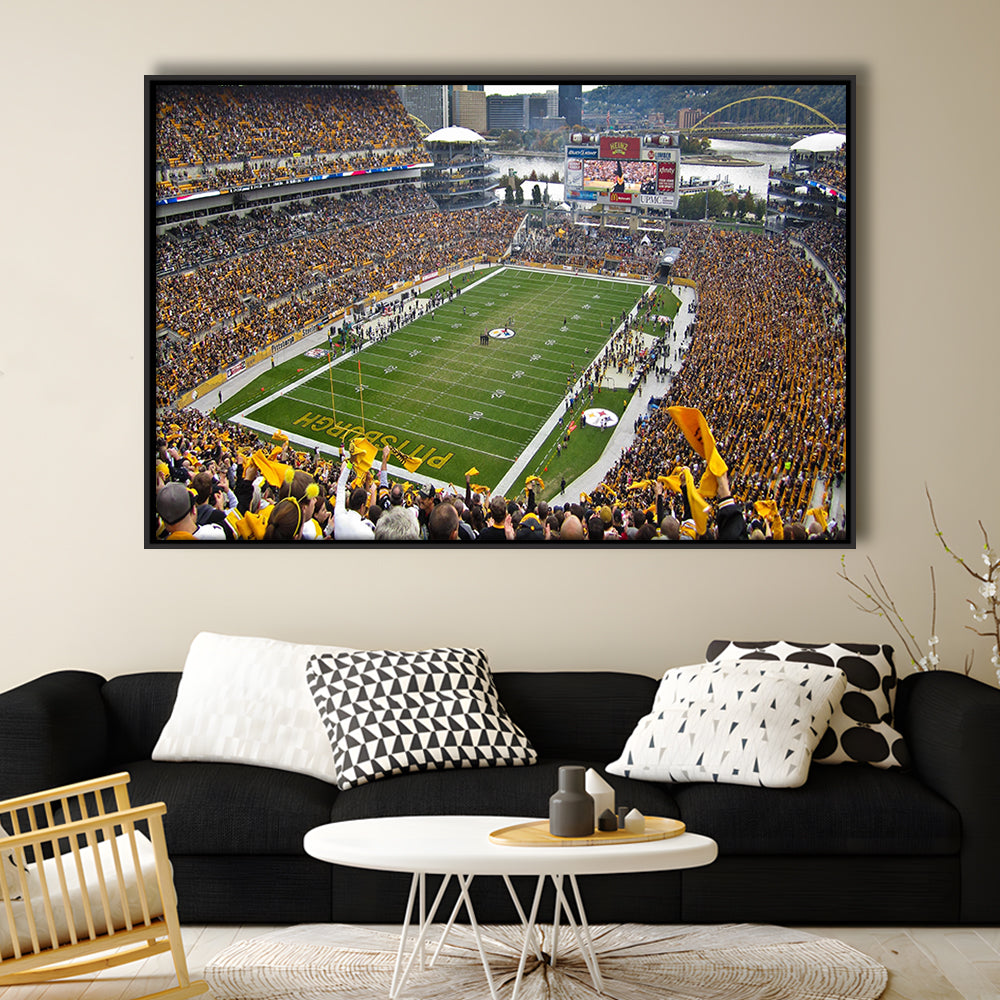 Heinz field sports Stadium, Stadium Canvas, Sport Art, Framed Canvas Print Wall Art, Floating Frame