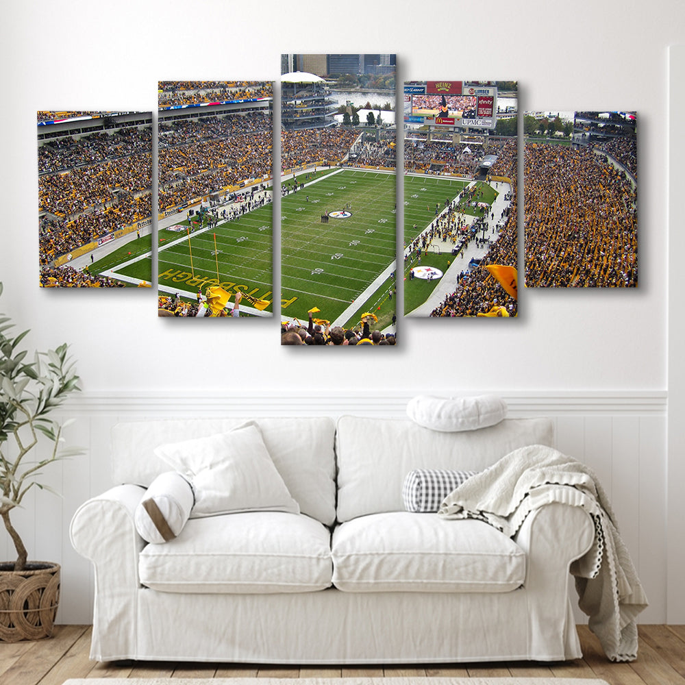 Heinz field sports Stadium, Stadium Canvas, Sport Art, Gift for him, 5 Panel, Large Canvas, Canvas Print Wall Art