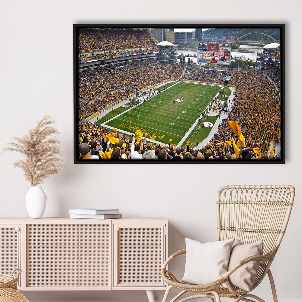 Heinz field sports Stadium, Stadium Canvas, Sport Art, Framed Canvas Print Wall Art, Floating Frame