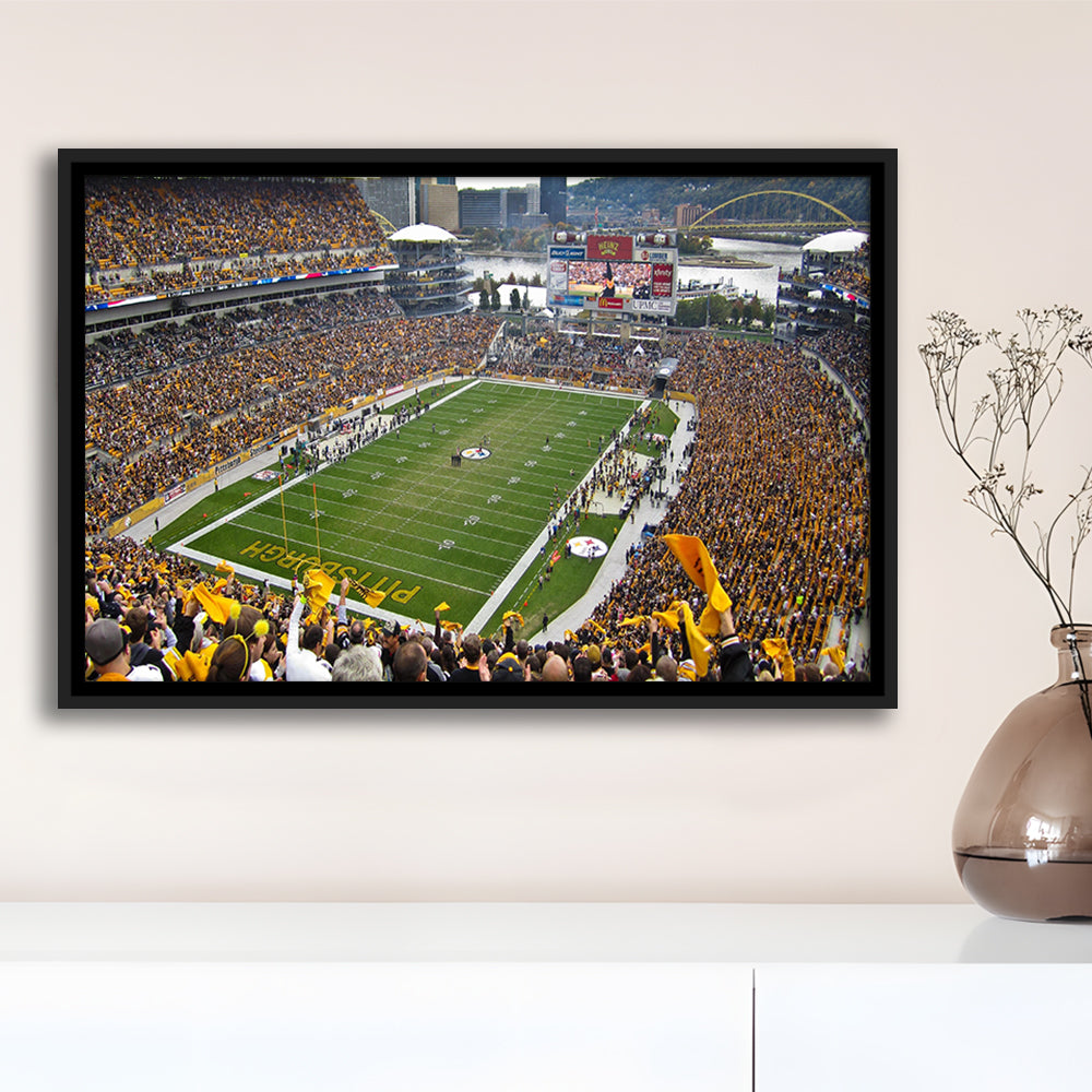 Heinz field sports Stadium, Stadium Canvas, Sport Art, Framed Canvas Print Wall Art, Floating Frame