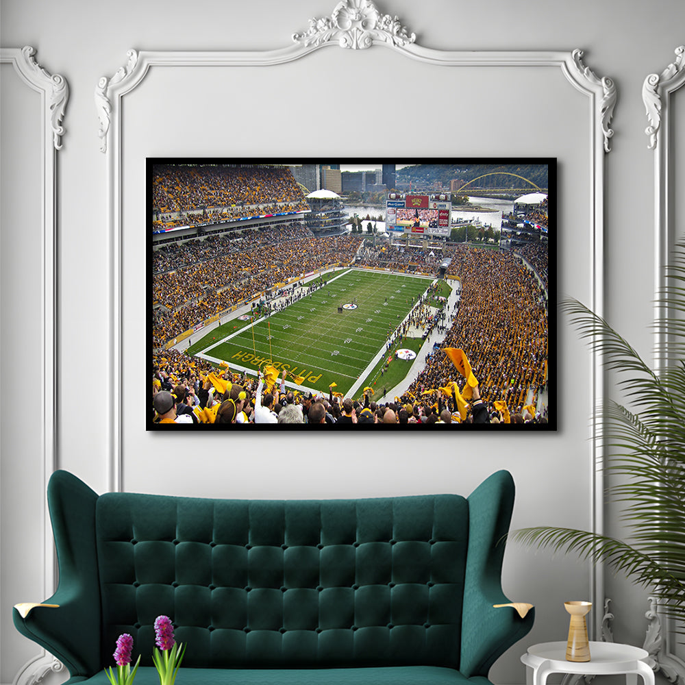 Heinz field sports Stadium, Stadium Canvas, Sport Art, Gift for him, Framed Art Print Wall Decor, Picture Framed