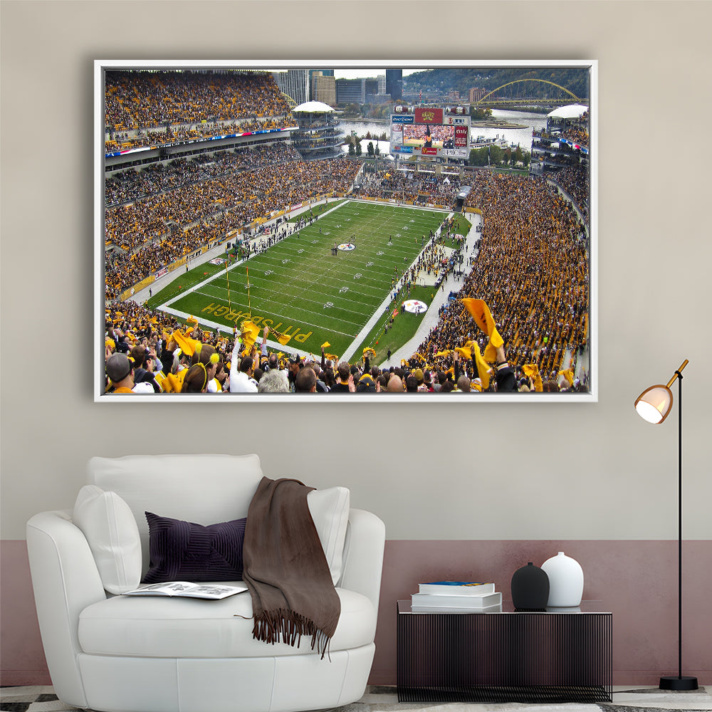 Heinz field sports Stadium, Stadium Canvas, Sport Art, Framed Canvas Print Wall Art, Floating Frame