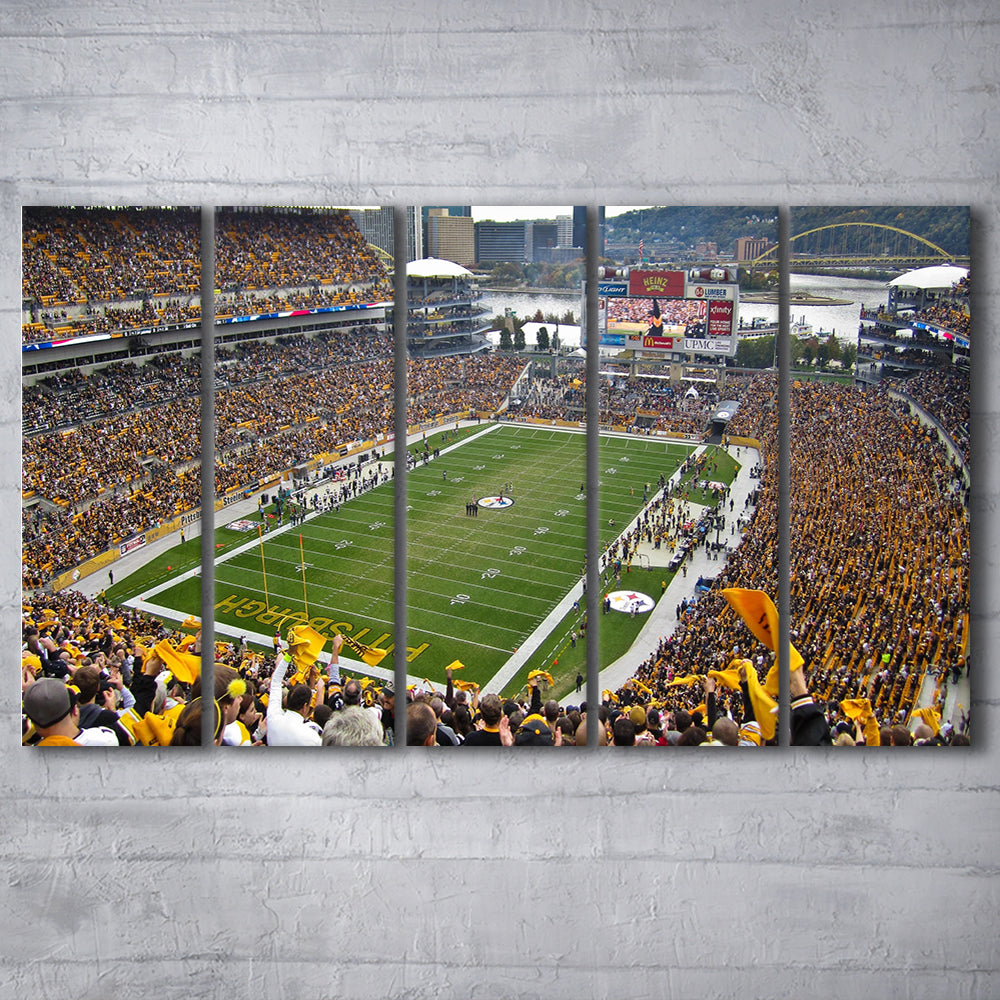 Heinz field sports Stadium, Stadium Canvas, Sport Art, 5 Panel B, Extra Large Canvas, Canvas Print Wall Art
