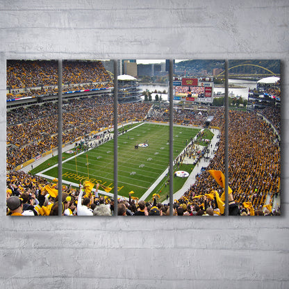 Heinz field sports Stadium, Stadium Canvas, Sport Art, 5 Panel B, Extra Large Canvas, Canvas Print Wall Art