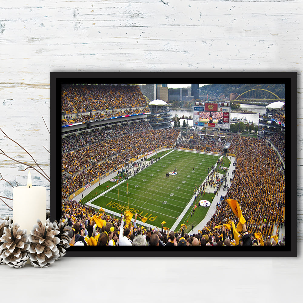Heinz field sports Stadium, Stadium Canvas, Sport Art, Framed Canvas Print Wall Art, Floating Frame