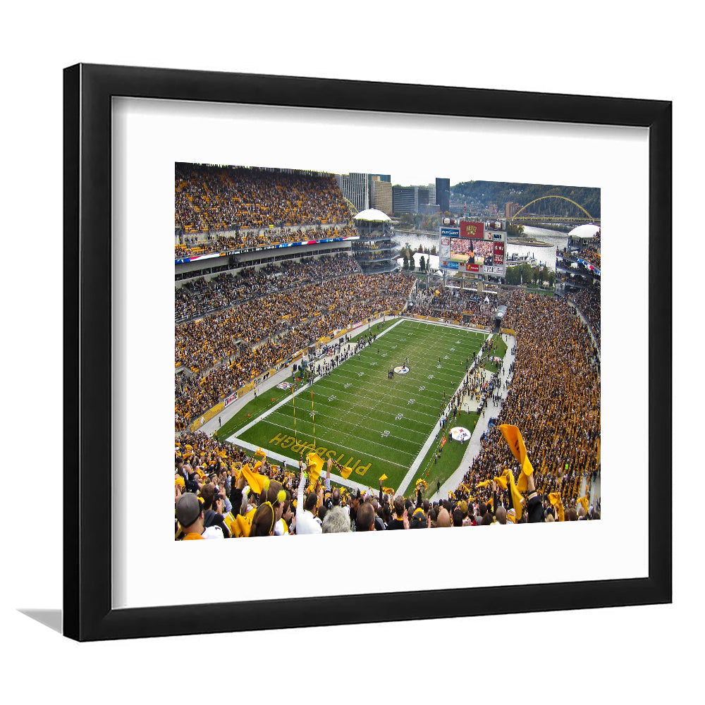 Heinz field sports Stadium, Stadium Canvas, Sport Art, Gift for him, White Border Framed Art Print Wall Decor