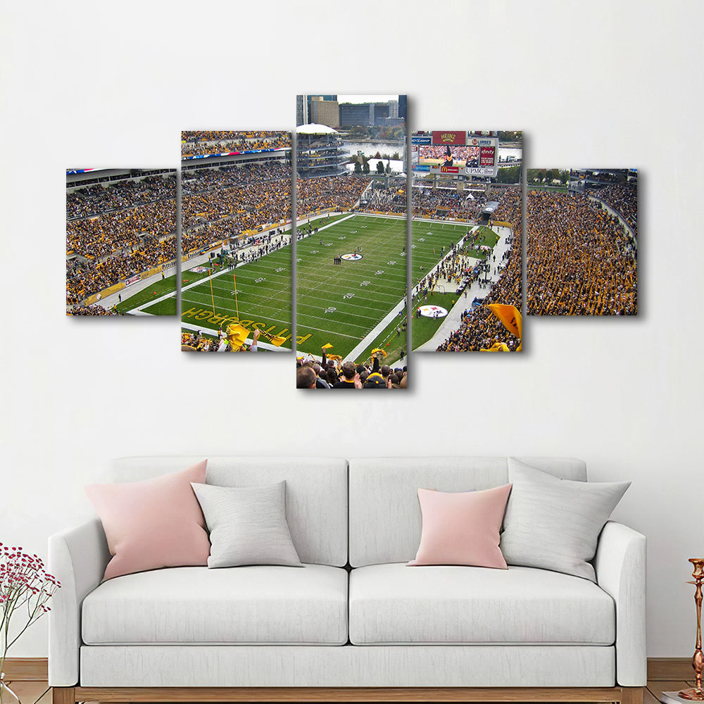 Heinz field sports Stadium, Stadium Canvas, Sport Art, Gift for him, 5 Panel, Large Canvas, Canvas Print Wall Art