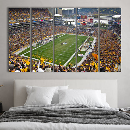 Heinz field sports Stadium, Stadium Canvas, Sport Art, 5 Panel B, Extra Large Canvas, Canvas Print Wall Art
