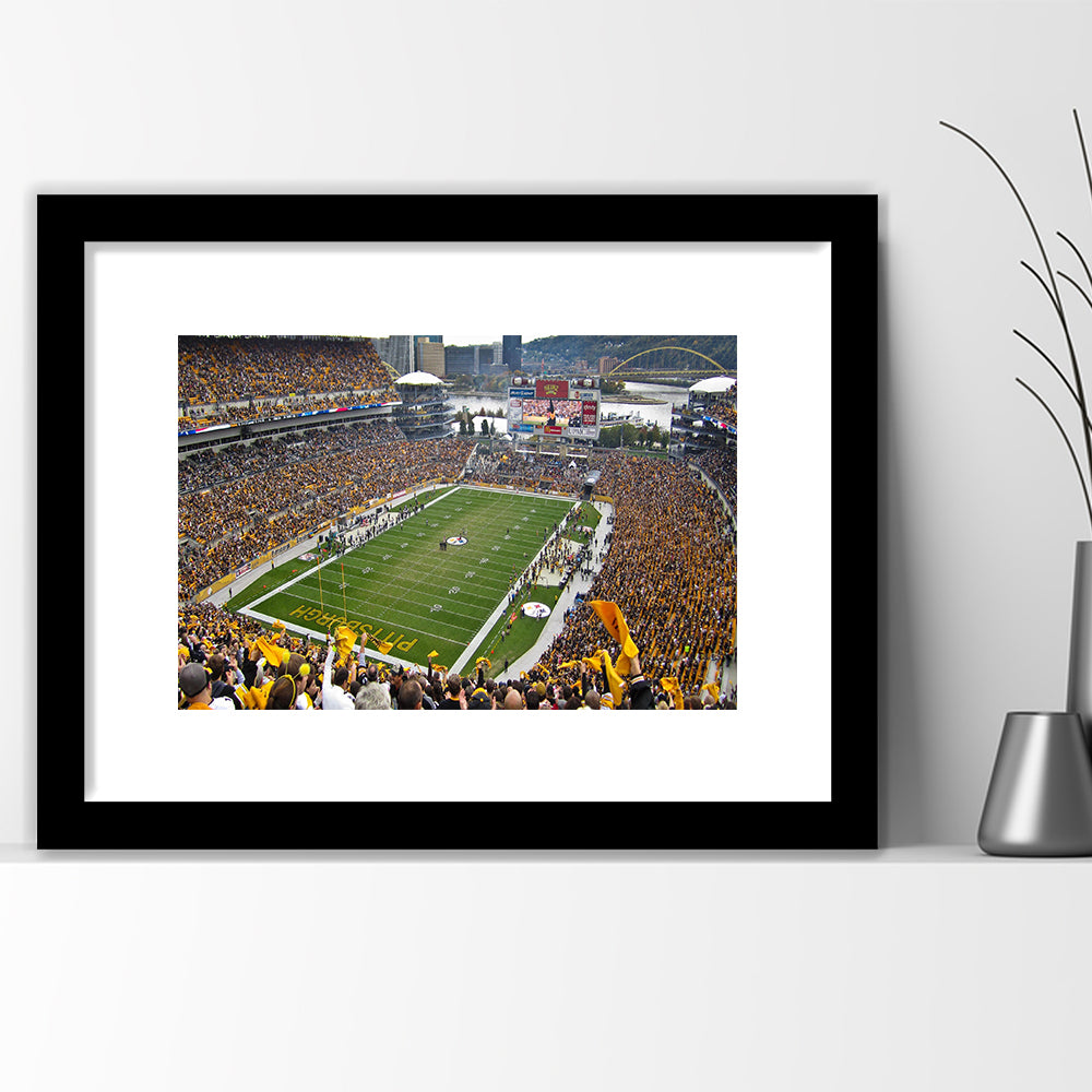 Heinz field sports Stadium, Stadium Canvas, Sport Art, Gift for him, White Border Framed Art Print Wall Decor