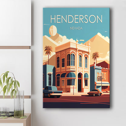 Henderson Nevada Retro Art Print, Henderson City Wall Art, Canvas Print, Painting Canvas, Living Room Decor