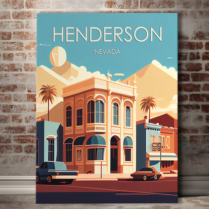 Henderson Nevada Retro Art Print, Henderson City Wall Art, Canvas Print, Painting Canvas, Living Room Decor