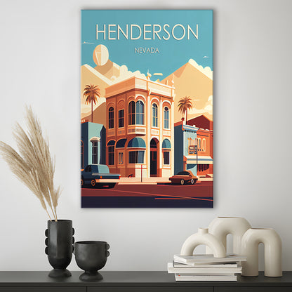 Henderson Nevada Retro Art Print, Henderson City Wall Art, Canvas Print, Painting Canvas, Living Room Decor