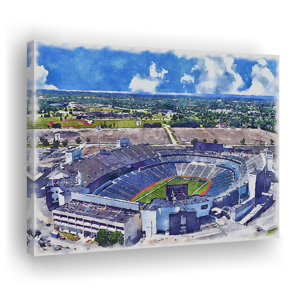 Highmark Stadium Painting Canvas, Bills Watercolor, Sport Art, Gifts for him, Canvas Print Wall Art
