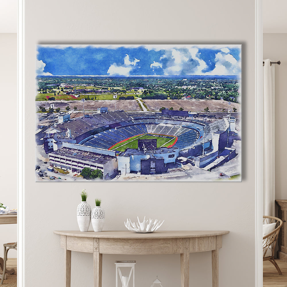 Highmark Stadium Painting Canvas, Bills Watercolor, Sport Art, Gifts for him, Canvas Print Wall Art