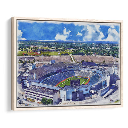 Highmark Stadium Painting Canvas, Bills Watercolor, Sport Gift Art, Framed Canvas Print Wall Art