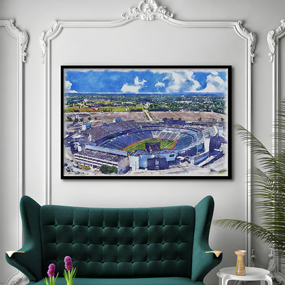 Highmark Stadium Painting Canvas, Bills Watercolor, Sport Gift Art, Framed Art Print Wall Decor