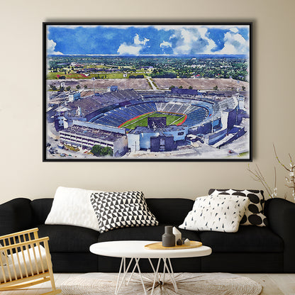 Highmark Stadium Painting Canvas, Bills Watercolor, Sport Gift Art, Framed Canvas Print Wall Art