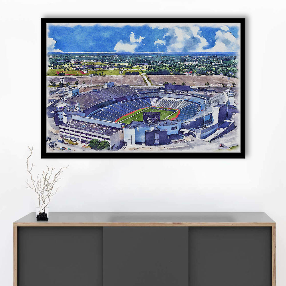 Highmark Stadium Painting Canvas, Bills Watercolor, Sport Gift Art, Framed Art Print Wall Decor
