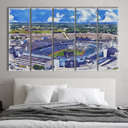 Highmark Stadium Painting Canvas, Bills Watercolor, Sport Art, Extra Large Canvas Print Wall Art