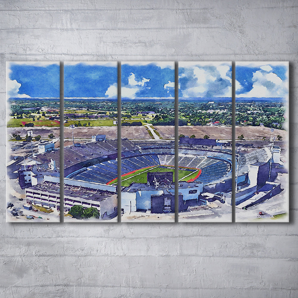 Highmark Stadium Painting Canvas, Bills Watercolor, Sport Art, Extra Large Canvas Print Wall Art