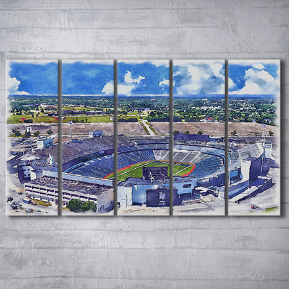 Highmark Stadium Painting Canvas, Bills Watercolor, Sport Art, Extra Large Canvas Print Wall Art