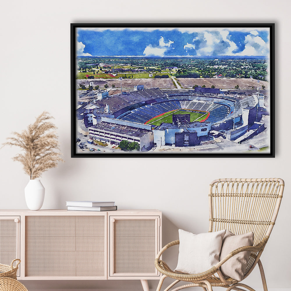 Highmark Stadium Painting Canvas, Bills Watercolor, Sport Gift Art, Framed Canvas Print Wall Art