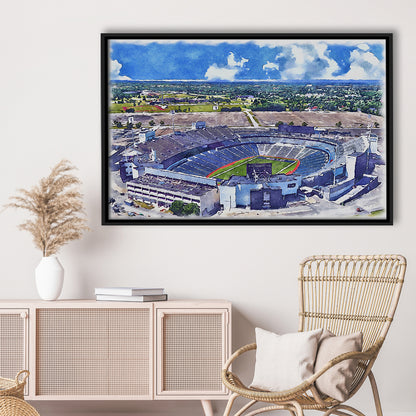 Highmark Stadium Painting Canvas, Bills Watercolor, Sport Gift Art, Framed Canvas Print Wall Art