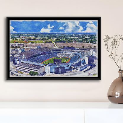 Highmark Stadium Painting Canvas, Bills Watercolor, Sport Gift Art, Framed Canvas Print Wall Art