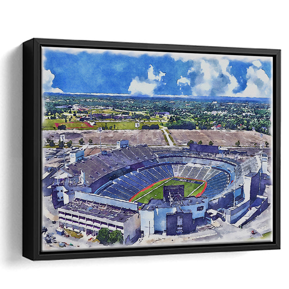 Highmark Stadium Painting Canvas, Bills Watercolor, Sport Gift Art, Framed Canvas Print Wall Art