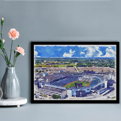 Highmark Stadium Painting Canvas, Bills Watercolor, Sport Gift Art, Framed Art Print Wall Decor
