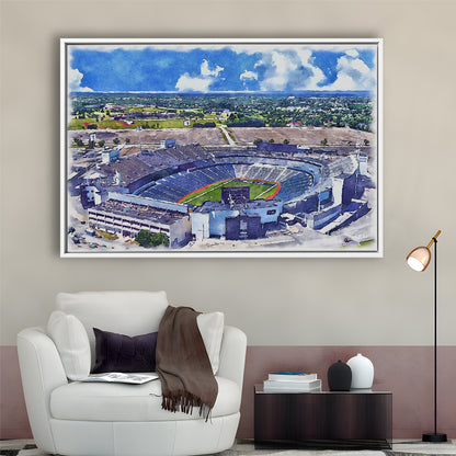 Highmark Stadium Painting Canvas, Bills Watercolor, Sport Gift Art, Framed Canvas Print Wall Art