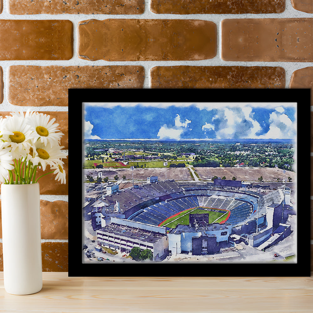 Highmark Stadium Painting Canvas, Bills Watercolor, Sport Gift Art, Framed Art Print Wall Decor