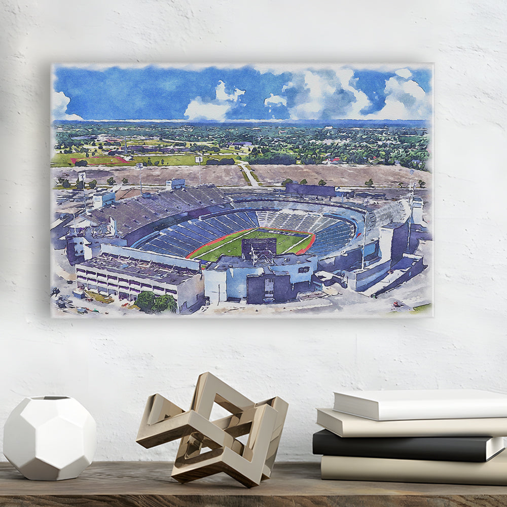 Highmark Stadium Painting Canvas, Bills Watercolor, Sport Art, Gifts for him, Canvas Print Wall Art
