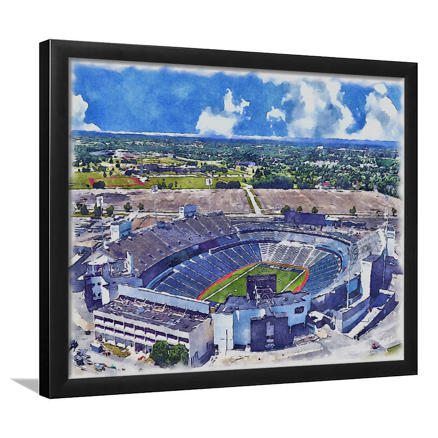 Highmark Stadium Painting Canvas, Bills Watercolor, Sport Gift Art, Framed Art Print Wall Decor