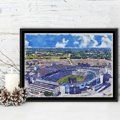 Highmark Stadium Painting Canvas, Bills Watercolor, Sport Gift Art, Framed Canvas Print Wall Art