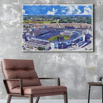 Highmark Stadium Painting Canvas, Bills Watercolor, Sport Art, Gifts for him, Canvas Print Wall Art